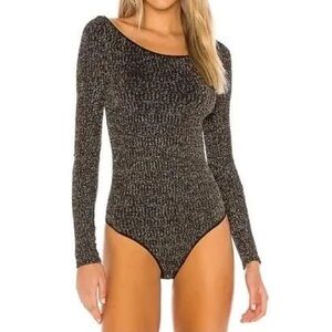 Free People Sprinkled in Gold Bodysuit — Size Medium/Large